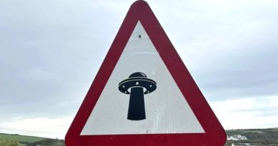 UFO sign in Spielberg Netflix series village Broad Haven