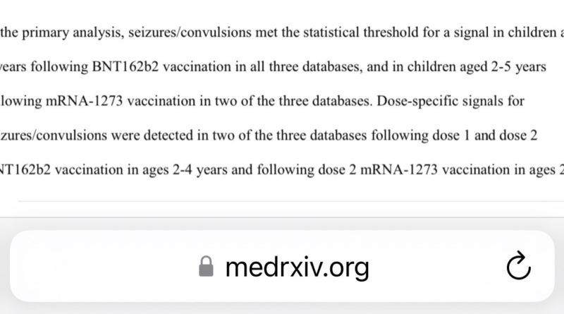 VERY URGENT: federal researchers find evidence Covid mRNA jabs cause seizures in young children