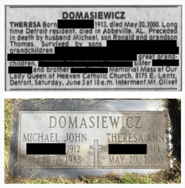 Despite dying during the Clinton presidency, this Detroit voter remained registered for more than 20 years(photo courtesy of PILF) zombie voters