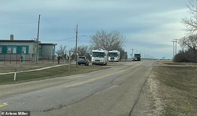 The group left the old Richmound school (pictured), where they propped up a heater on a propane tank last week, after staying there for more than two months