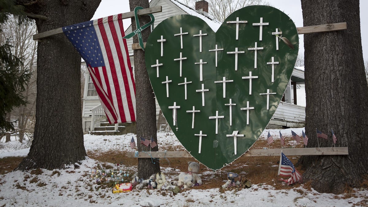 A Sandy Hook Elementary School memorial