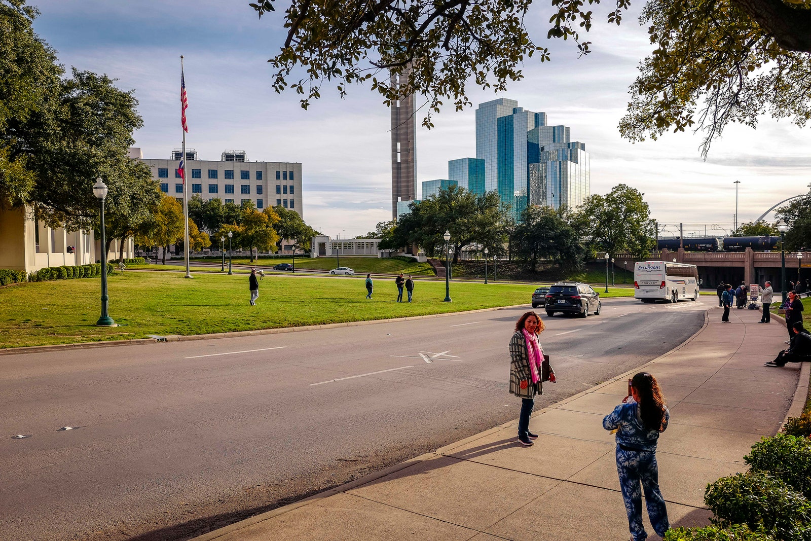 Dealey Plaza the site of President John F. Kennedy's assassination in Dallas Texas