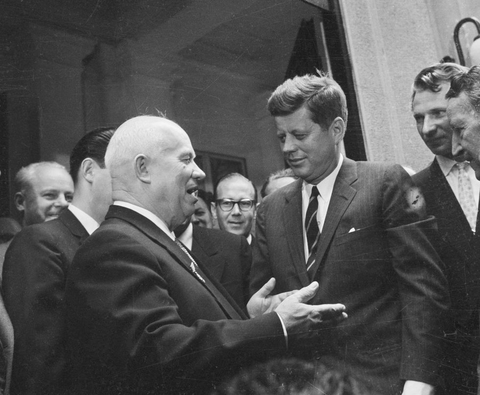 president kennedy and premier khrushchev promising peace