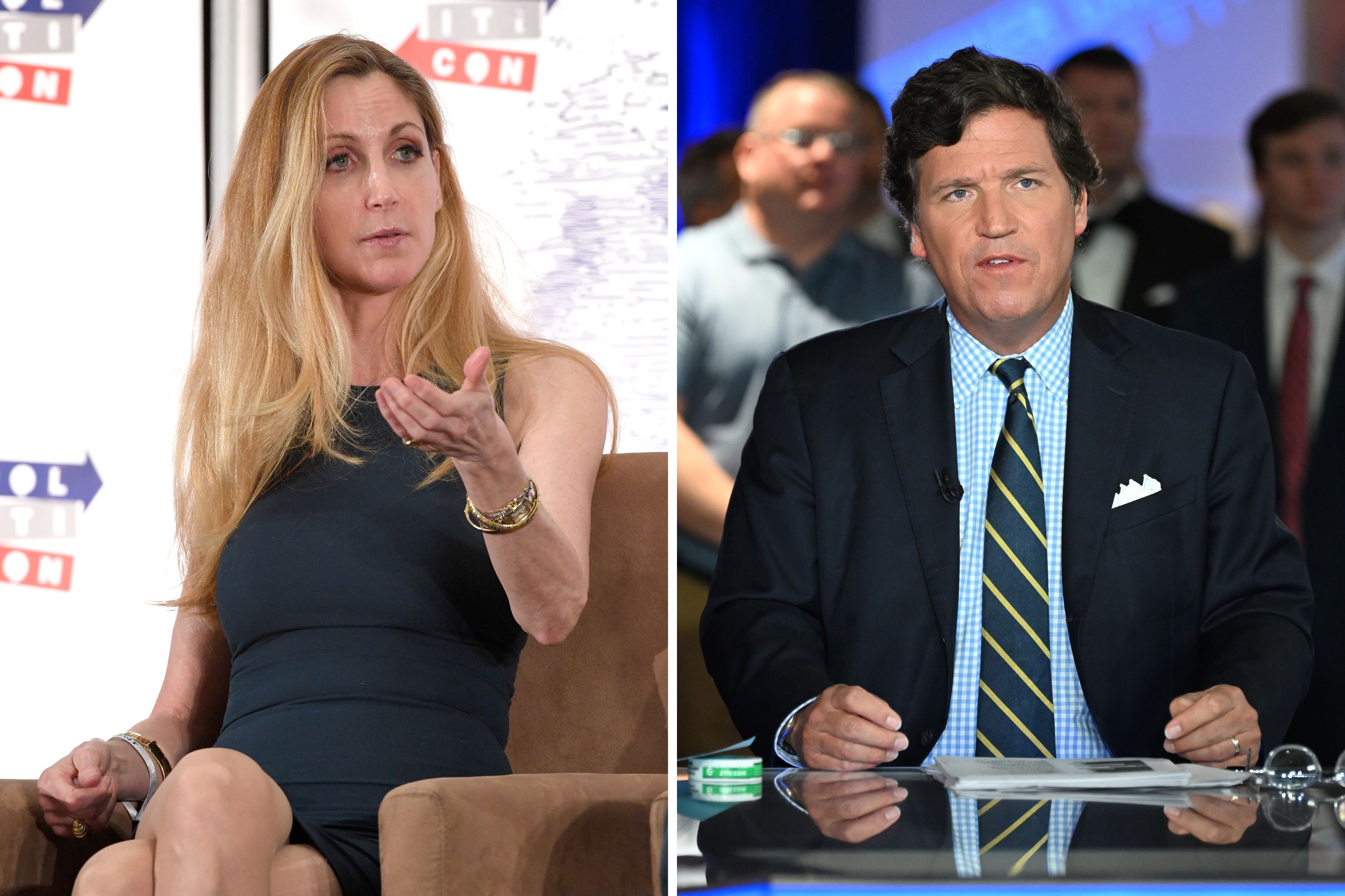 Ann Coulter and Tucker Carlson 