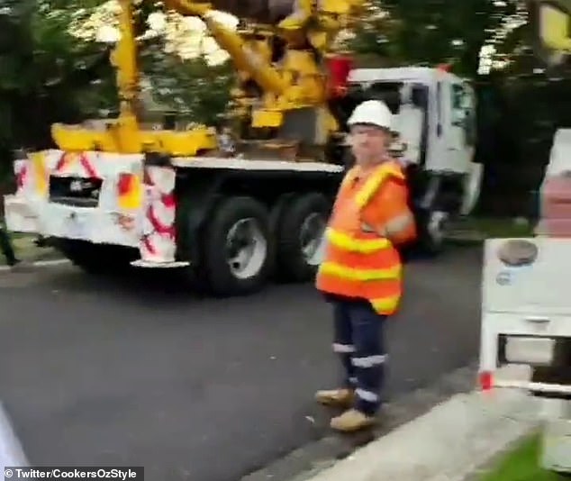 Contractors were working in a Murrumbeena street in Melbourne's south-east when they were confronted by a conspiracy theorist