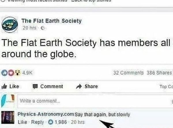 Did the Flat Earth Society Post on Facebook It Has ‘Members All Around the Globe’?
