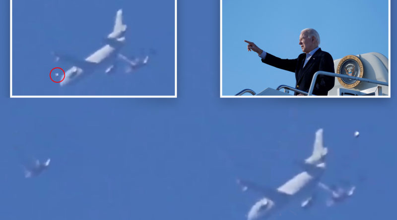 UFO appears to fly by Air Force One at LAX during Biden visit