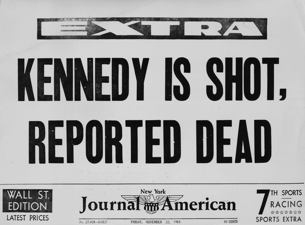 newspaper announces kennedy assassination