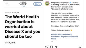 Fact Check: WEF 'Disease X' Meeting Does NOT Prove A Conspiracy To Implement A Planned Pandemic