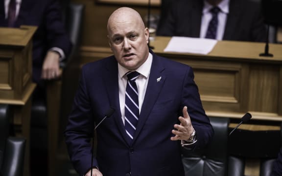 National Party leader Christopher Luxon giving his maiden speech in Parliament.