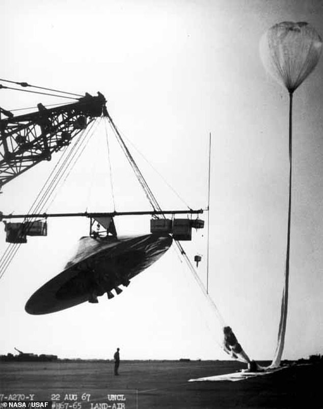 In the late 1990s, the US Air Force pointed to this aeroshell from a 1967 NASA Voyager-Mars space probe (above) as an explanation for the 1947 Roswell UFO crash, two decades prior