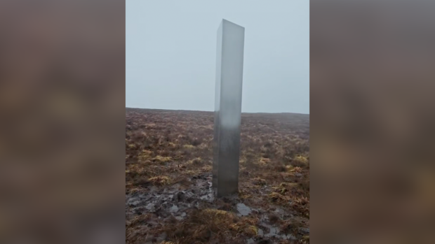 Mysterious 10-foot-tall monolith that "looks like some sort of a UFO" pops up on Welsh hill