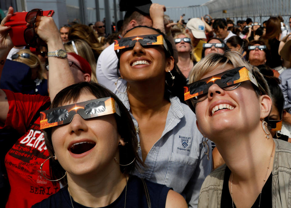 People watch the solar eclipse in August 2017