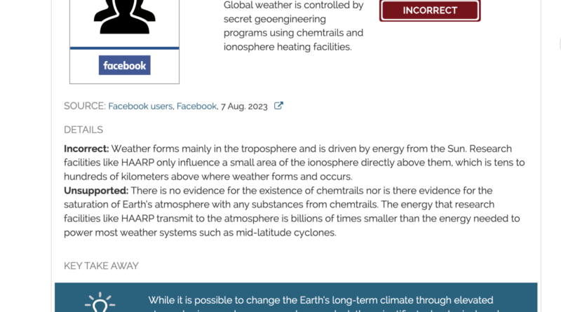 Nearly three decades on, the chemtrail-HAARP geoengineering conspiracy theory remains popular despite lack of evidence and no scientific basis - Science Feedback