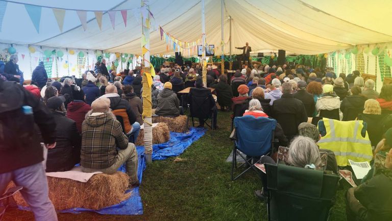 Crowds gather for an event at WTF, which took place over the bank holiday