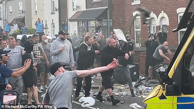 Trouble flares during a protest in Southport, after three children died and eight were injured in a knife attack