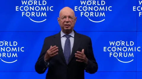 Getty Images Klaus Schwab speaks as part of SWITCH GREEN during day 1 of the Greentech Festival at Kraftwerk Mitte aired on September 16, 2020 in Berlin, Germany