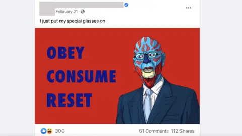 FACEBOOK Screenshot of a Great Reset meme on Facebook