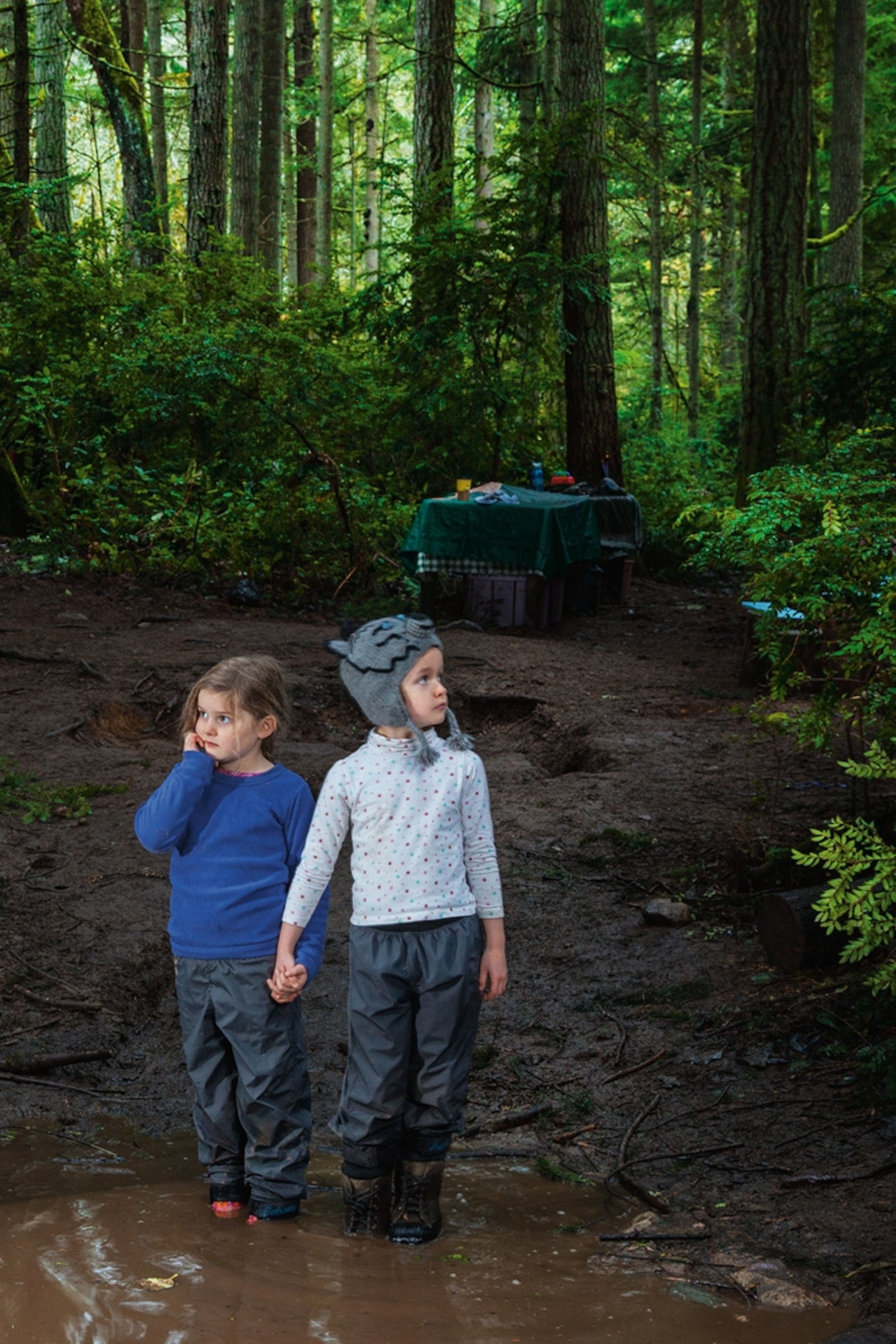 children at Cedarsong Nature School on Vashon Island, Washington