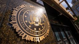 The logo of the The Federal Bureau of Investigation, (FBI) building is seen May 14, 2023 in Washington DC. Photo by Ken Cedeno/Sipa USA(Sipa via AP Images)