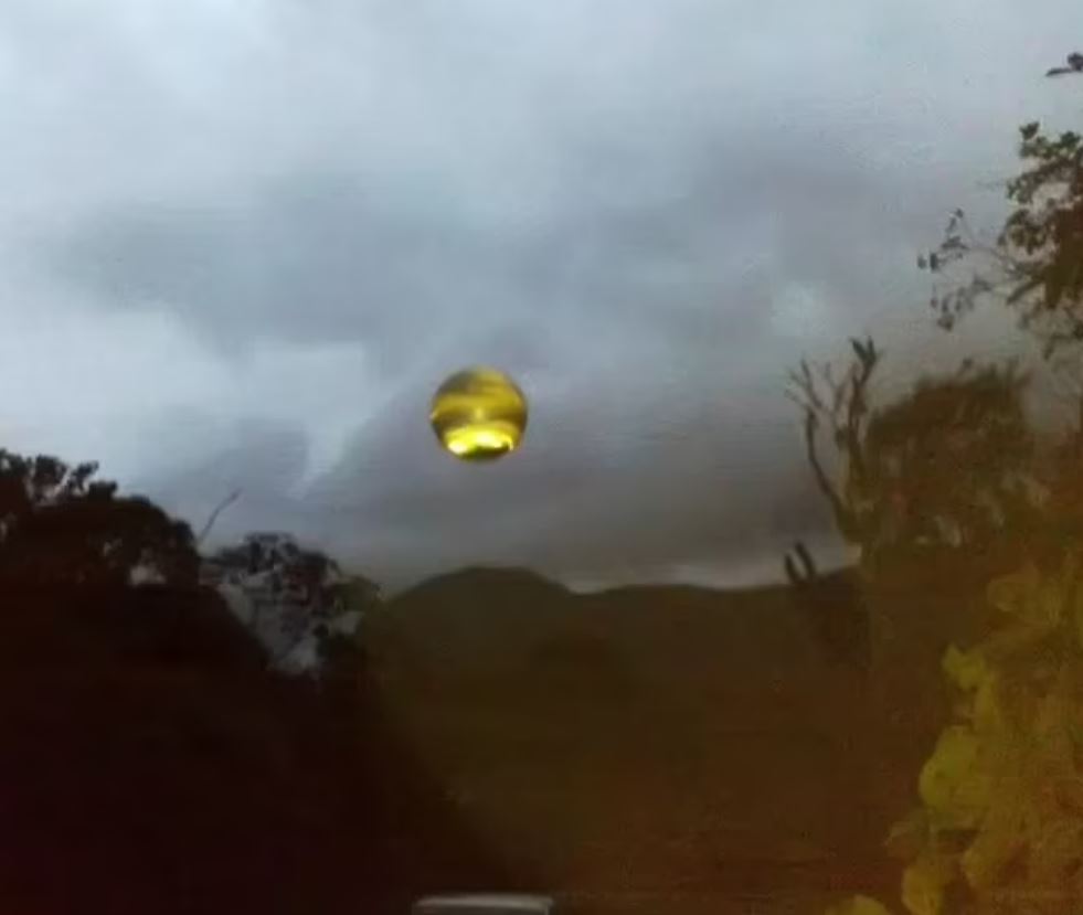 The snap could be the first ever selfie with a UFO in history