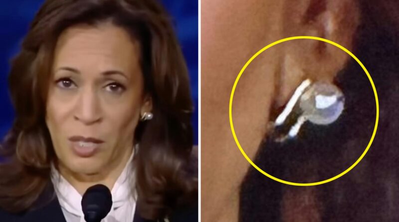 QAnon crowd thinks they spotted Harris' secret pearl earring earpiece last night