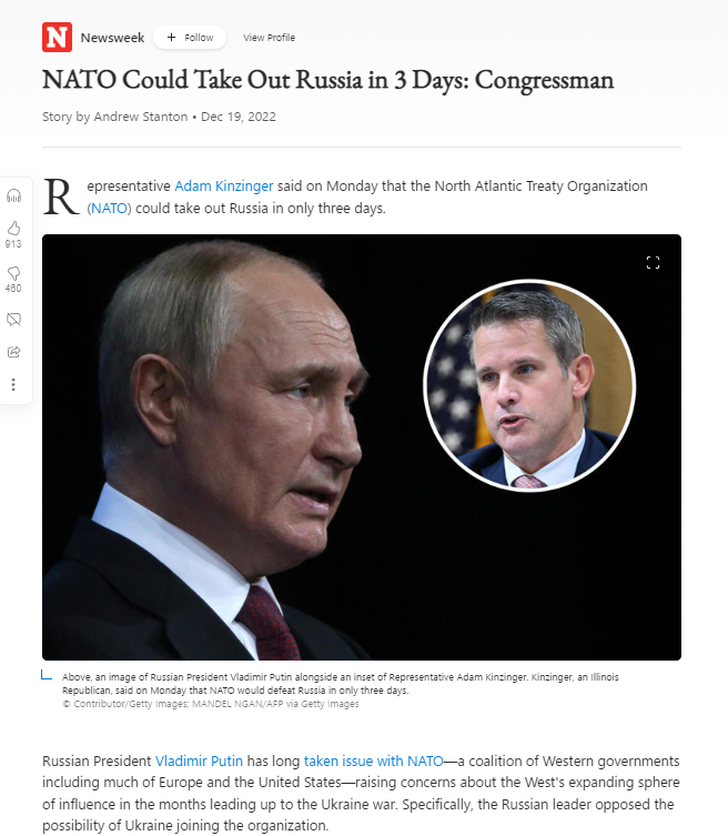 NATO_Defeat Russia_in_3_Days Adam Kinzinger