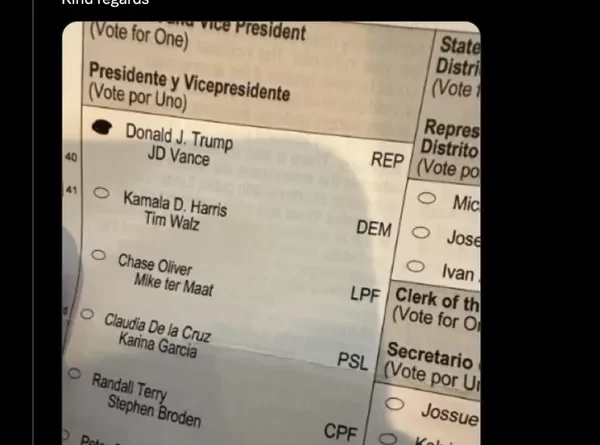 No, Ballot Photo Doesn't Show Canadian Citizen Voted for Trump in 2024 US Elections