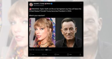 Taylor Swift, Bruce Springsteen Didn't Say They'll Leave US if Trump Wins 2024 Election