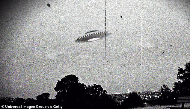 A purported photograph of the Westall UFO incident, in which almost 200 students, teachers and residents in south-east Melbourne claimed to have witnessed an unexplained flying object hovering near a suburban school before descending onto a nearby open field in 1966