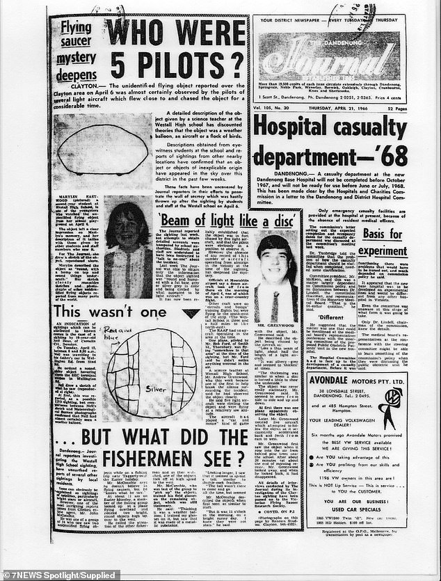 A newspaper clipping outlining what several witnesses saw on that fateful day in 1966