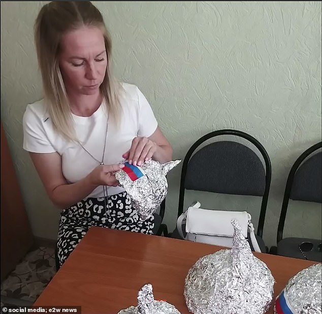 Several teachers jumped at the task and happily constructed their hats