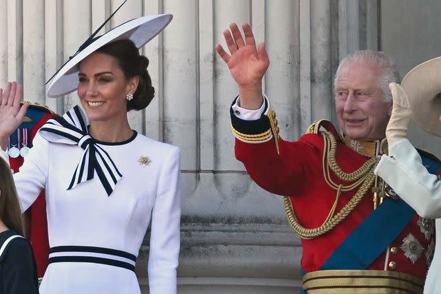 JUSTIN TALLIS/AFP via Getty Kate Middleton and King Charles at Trooping the Colour on June 15, 2024.