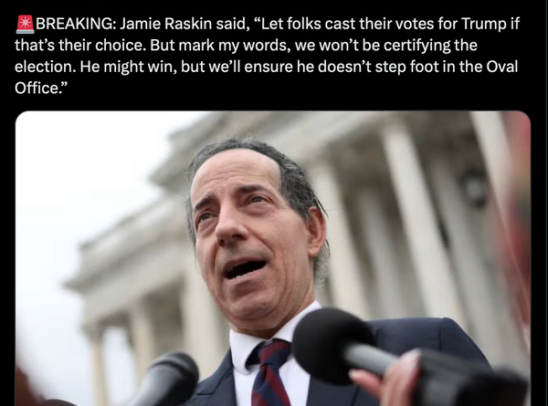 No, US Rep. Jamie Raskin Didn't Say Democrats 'Won't Be Certifying the Election'