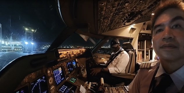 Commercial pilots with a Nigerian airline recorded what one described as 'a UFO anomaly... in the sky and dancing' during an overnight flight above north Africa (pictured)