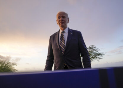 President Joe Biden leaves the National Museum of Slavery, in the capital Luanda, Angola on Tuesday, Dec. 3, 2024. (AP Photo/Ben Curtis)