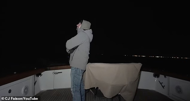 CJ braved freezing temperatures in an attempt to capture evidence of the drones off the coast