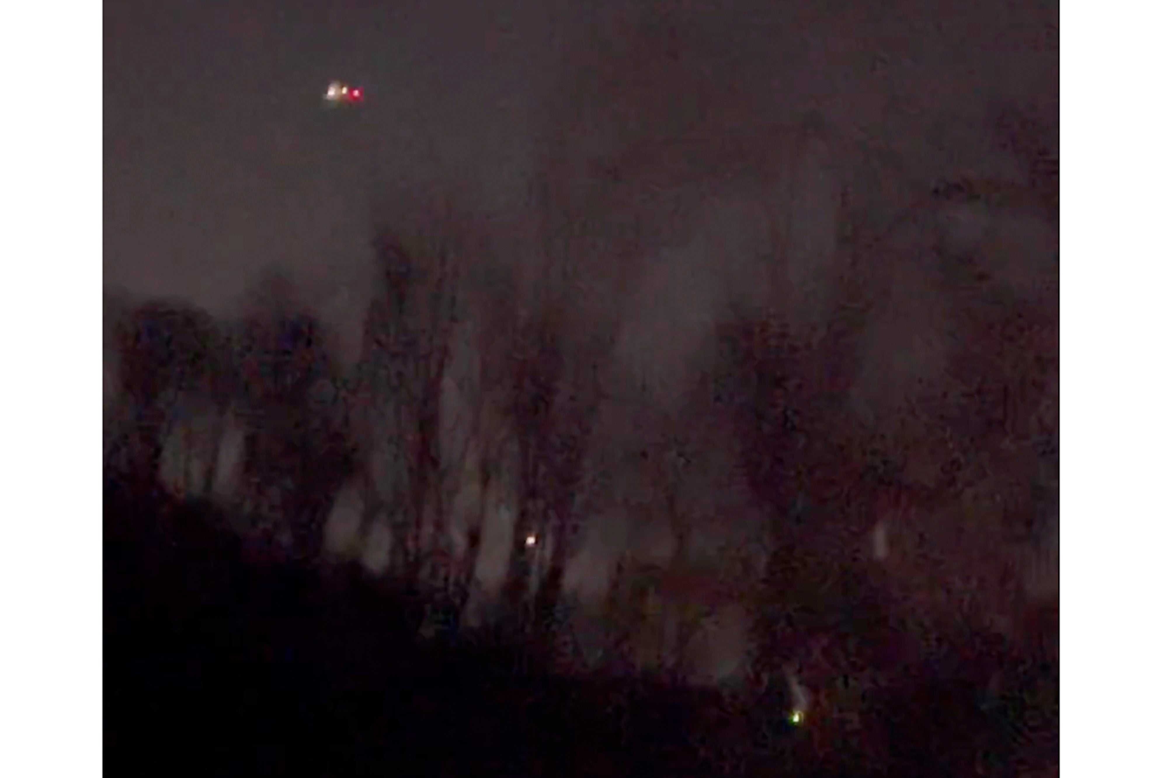 In this image taken from video, what appears to be drones flying over Randolph