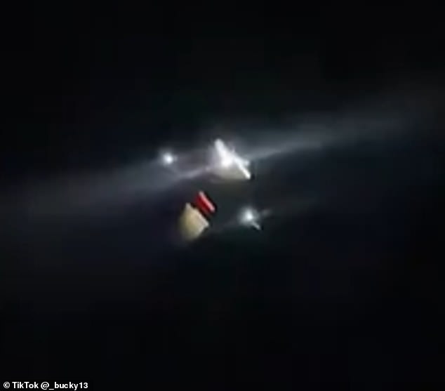 'Seems like they want them to be seen,' NJ native and TikTok creator @_bucky13 commented under his phone footage of the eerie drones (still image above), captioned 'Mysterious drones spotted all over New Jersey.' At least five drone-like UFOs are seen in his 50-second clip