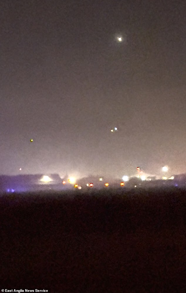 This is the moment a swarm of drones flew over an American air base which is set to become home to US nuclear weapons