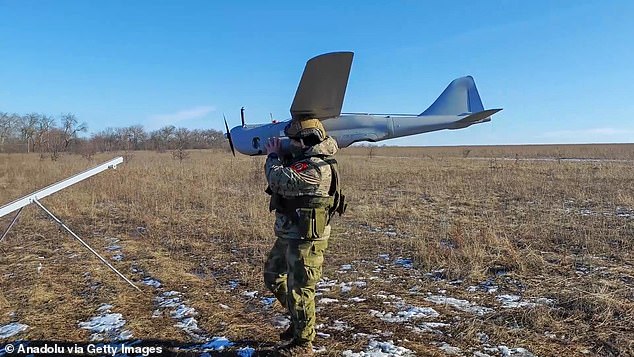 Russia is suspected of flying several drones - including military UAVs like this Russian Orlan-10 (above) - over a nuclear power plant in Germany, state security officers said. The lights and shape of the Orlan-10 make it a possible candidate explaining the drones over New Jersey