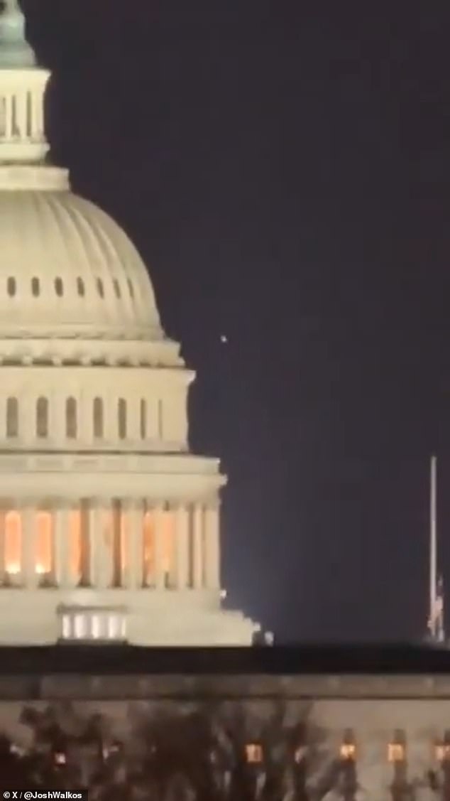 Footage purporting to show an unidentified object in the sky over DC on Friday night