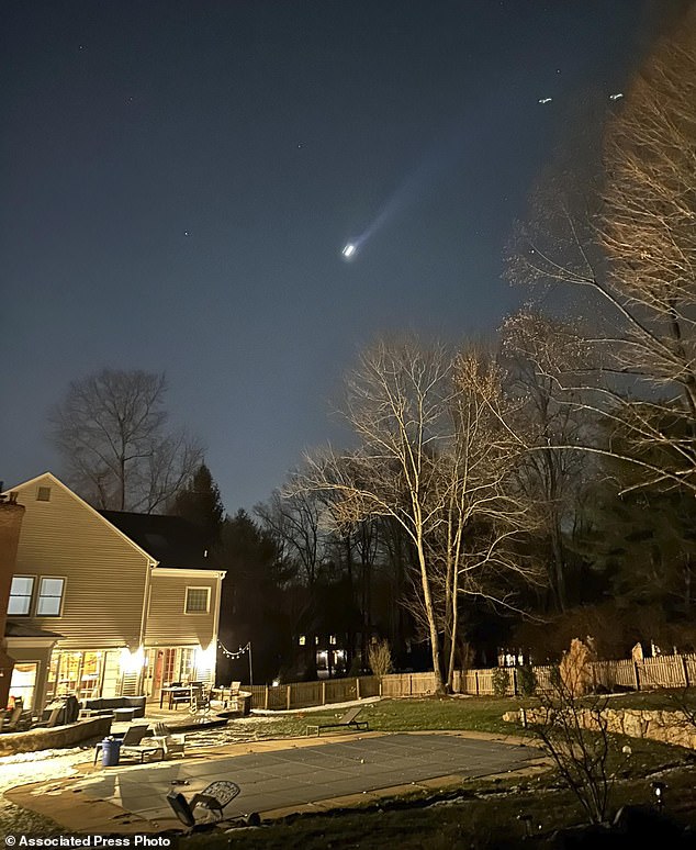 A wave of footage has emerged of the drones since they were first spotted last month including this footage from Bernardsville, New Jersey