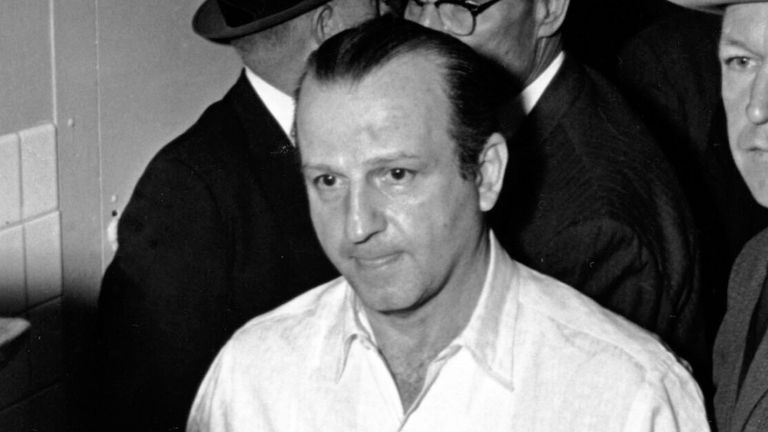 Jack Ruby on his way to his arraignment in 1963 after killing Oswald. Pic: AP